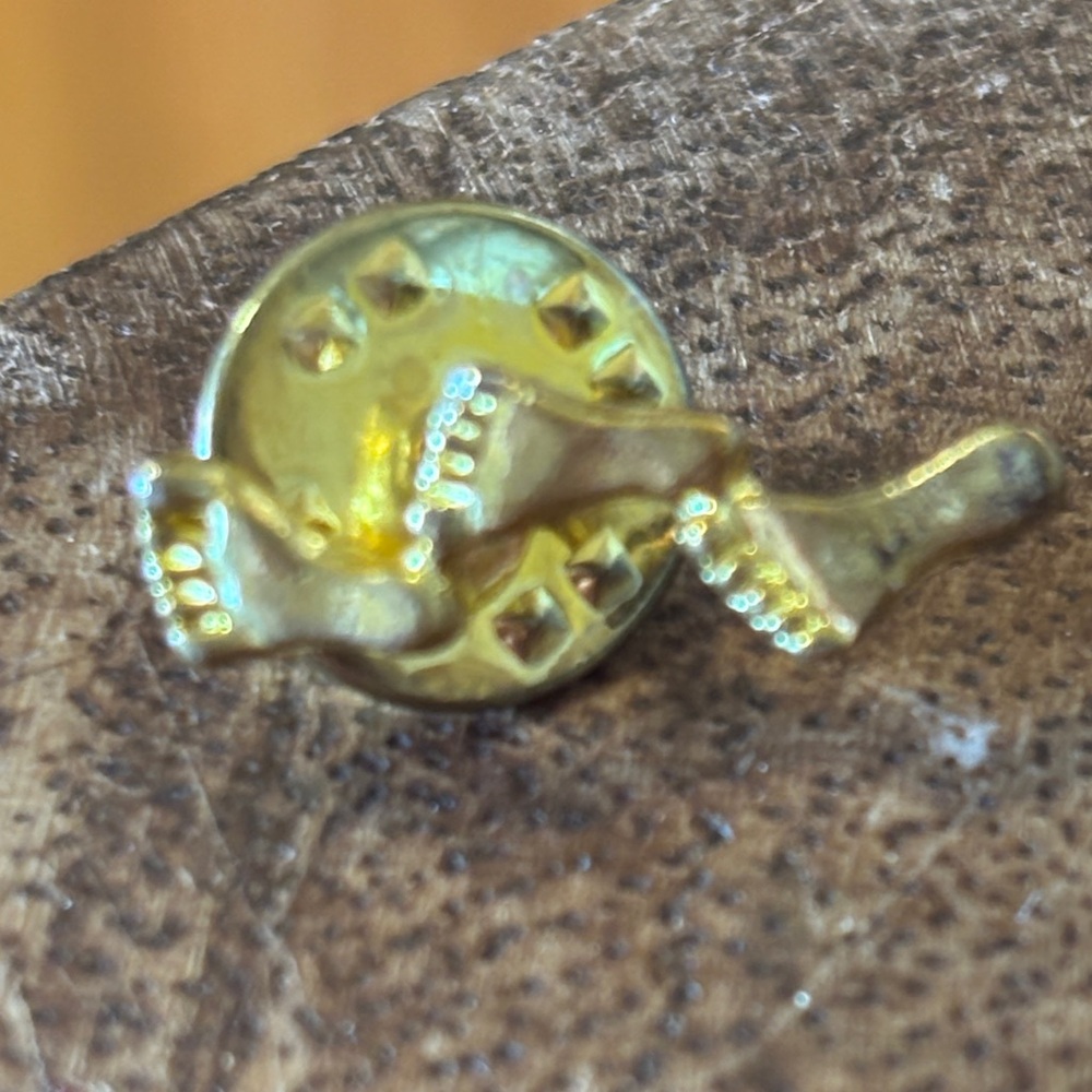 Vintage 'Footprints in the Sand' Gold Tone Brooch Set